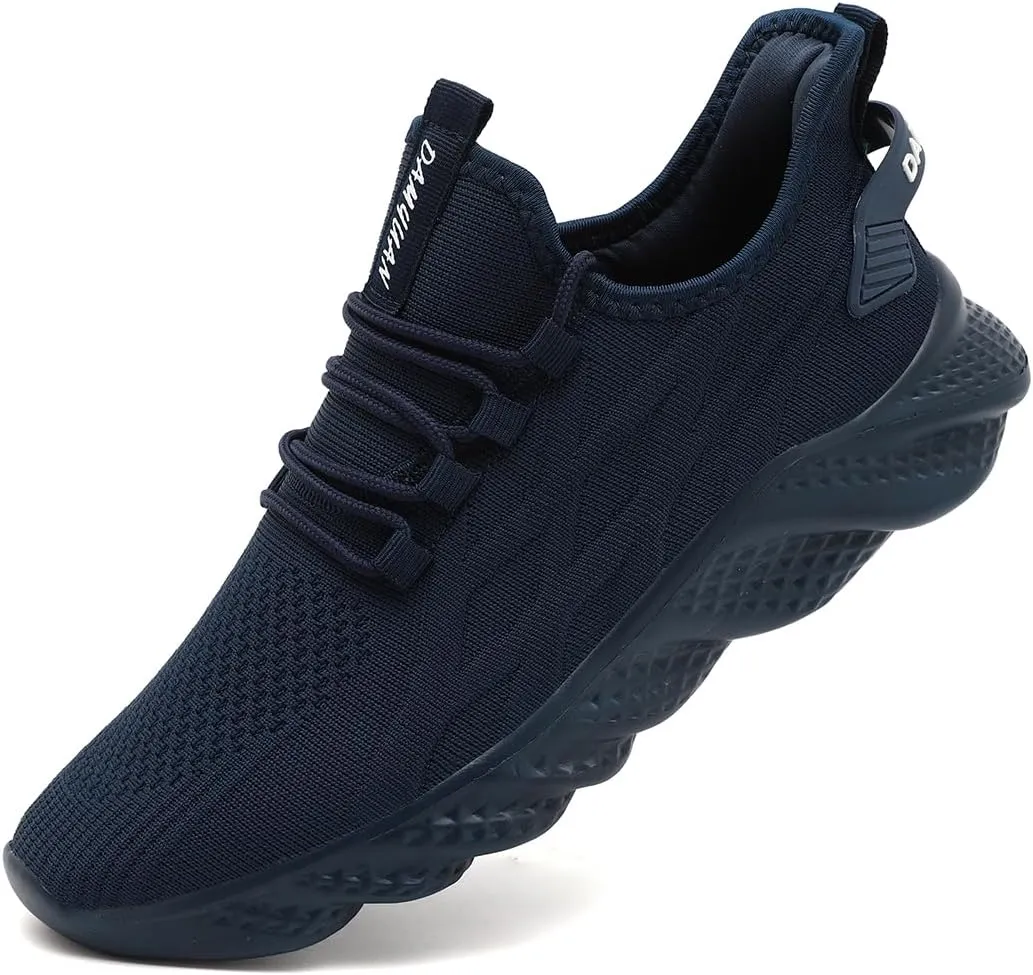 Mens Walking Shoes Running Trainers Sneakes Athletic Gym Fitness Sport Shoes Non Slip Breathable Mesh Comfortable Workout Fashion Slip On