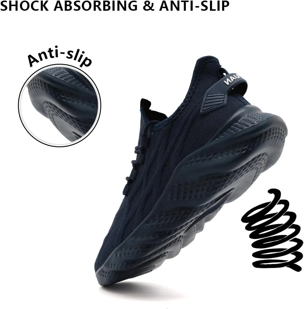 Mens Walking Shoes Running Trainers Sneakes Athletic Gym Fitness Sport Shoes Non Slip Breathable Mesh Comfortable Workout Fashion Slip On