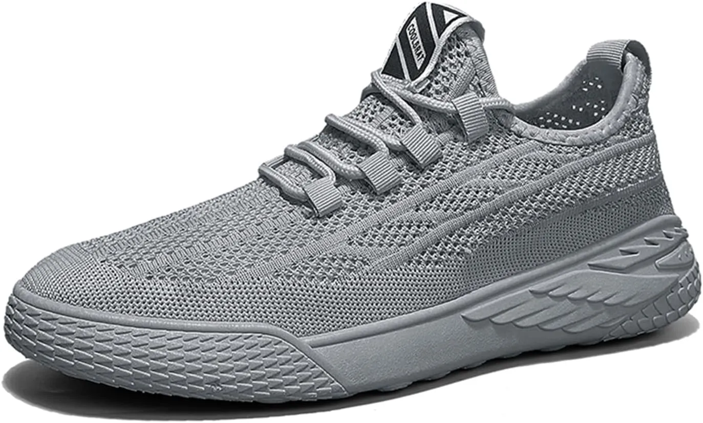 Men's Walking Shoes Slip-on Sneakers Breathable Mesh Running Shoes Lightweight Non Slip Hiking Shoes