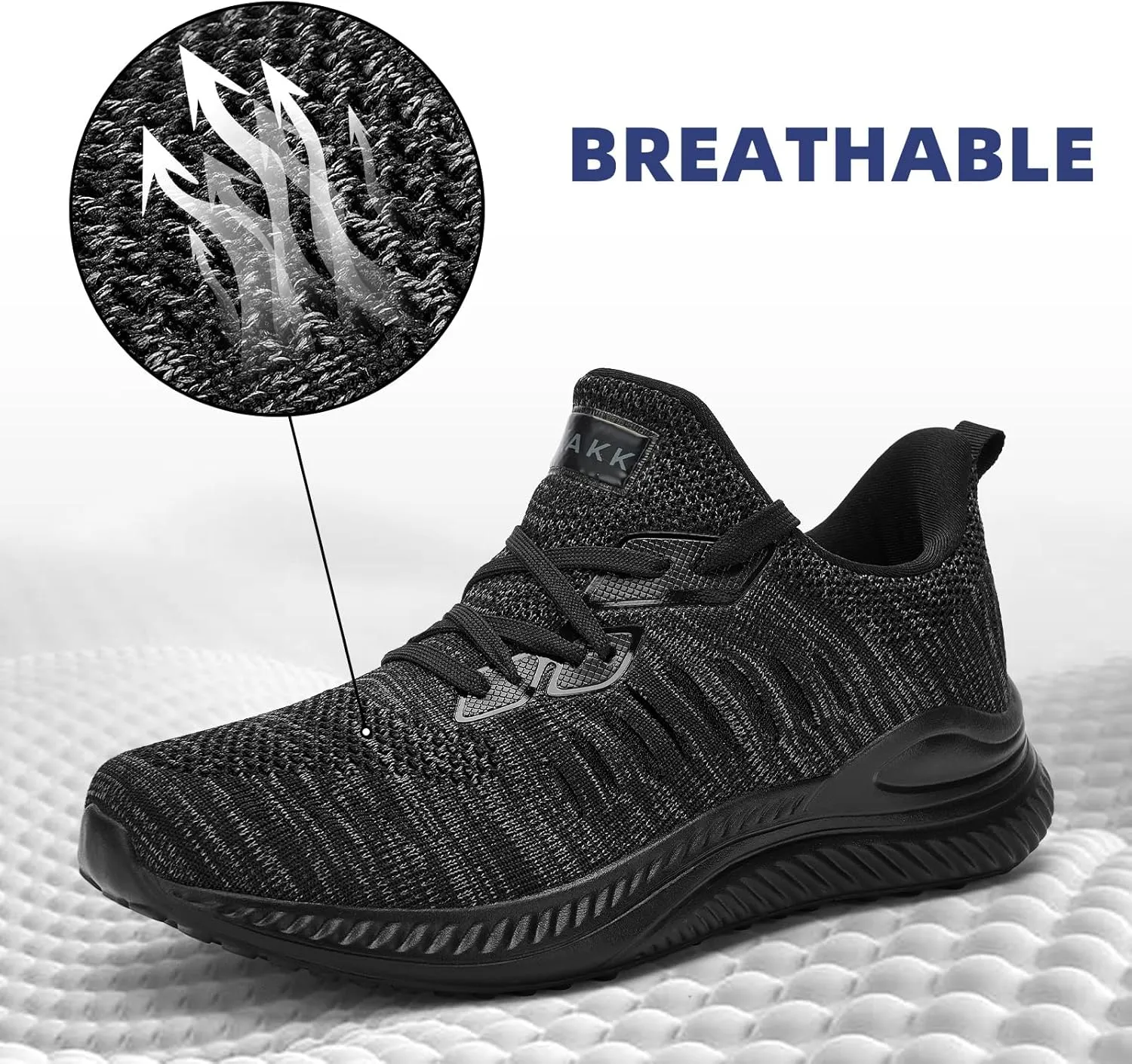 Mens Wide Sneakers - Slip On Memory Foam Walking Shoes Breathable Non Slip Tennis Running Shoe Ultra Lightweight Comfortable Workout Gym Jogging and Casual Sports
