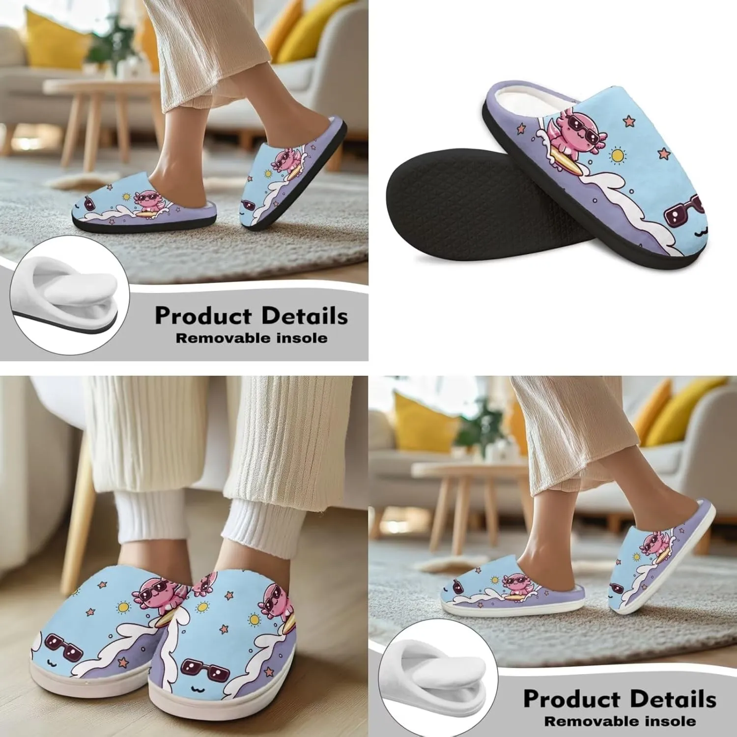Men's Women's Non-slip Slippers, Flannel Warm Soft Cozy Slippers, House Bedroom Indoor/Outdoor Warm Shoes, Size 2-12
