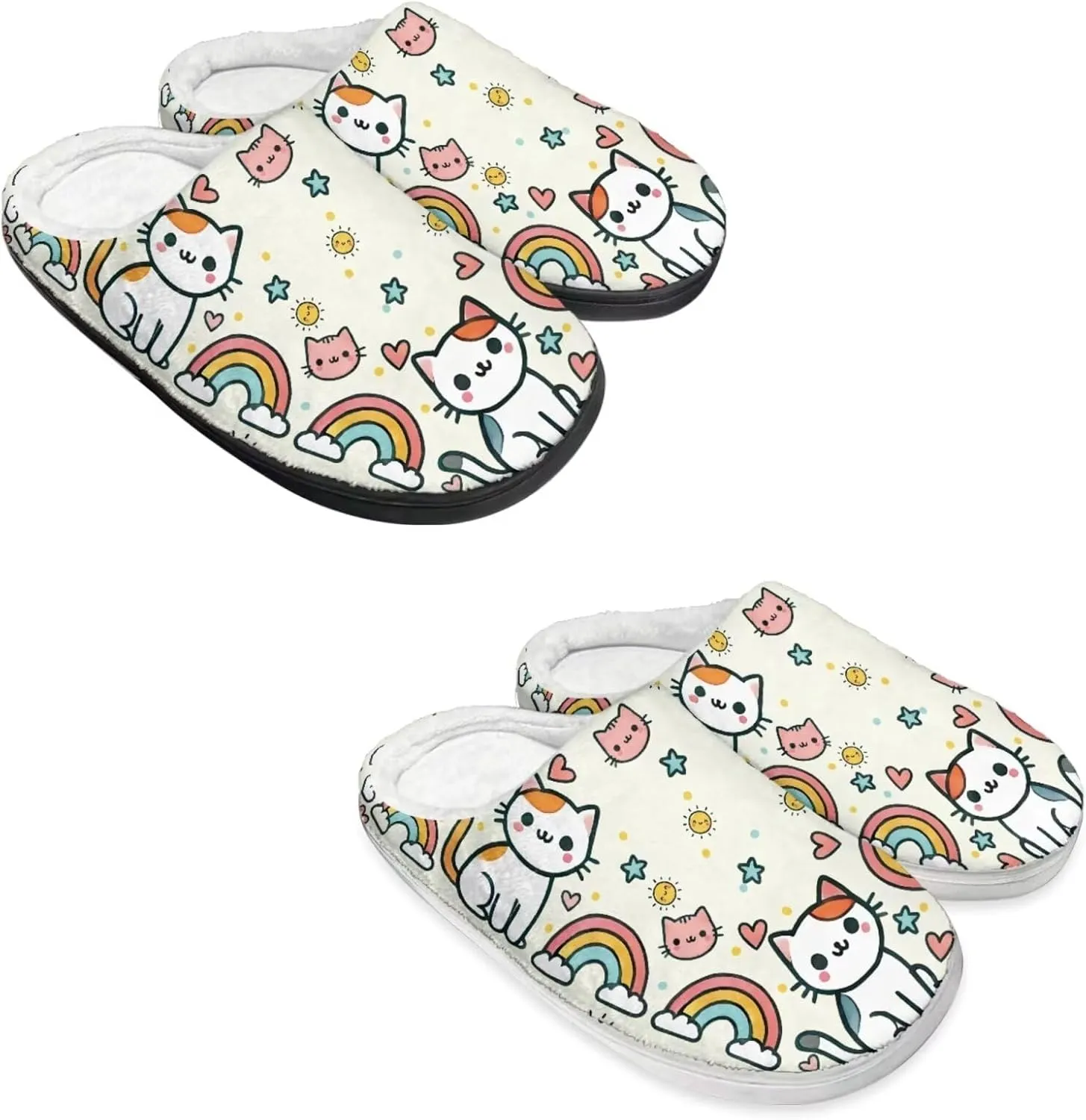 Men's Women's Non-slip Slippers, Flannel Warm Soft Cozy Slippers, House Bedroom Indoor/Outdoor Warm Shoes, Size 2-12