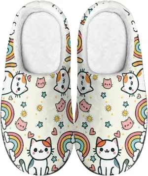 Men's Women's Non-slip Slippers, Flannel Warm Soft Cozy Slippers, House Bedroom Indoor/Outdoor Warm Shoes, Size 2-12