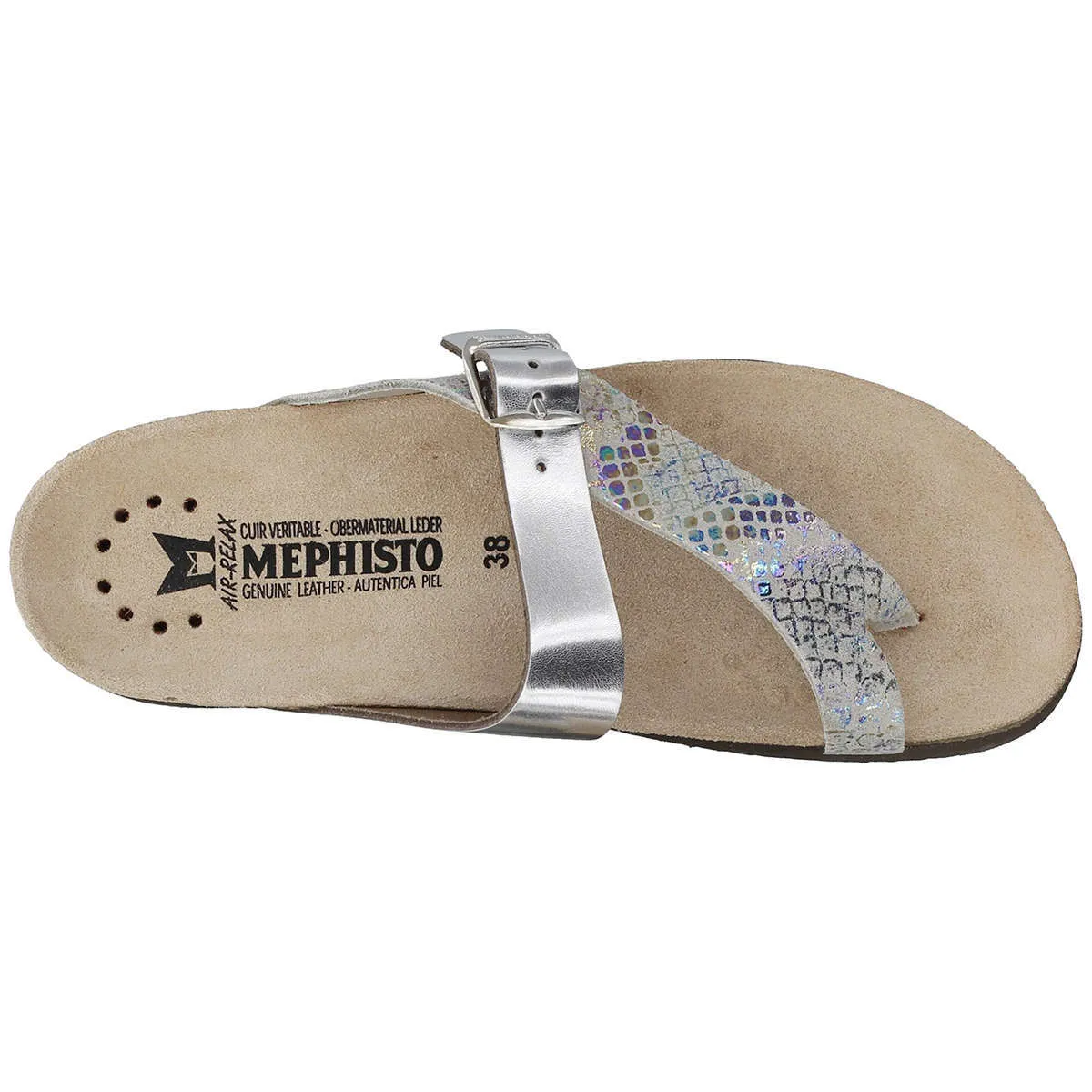Mephisto Helen Mix Metallic Leather Women's Slide Sandals