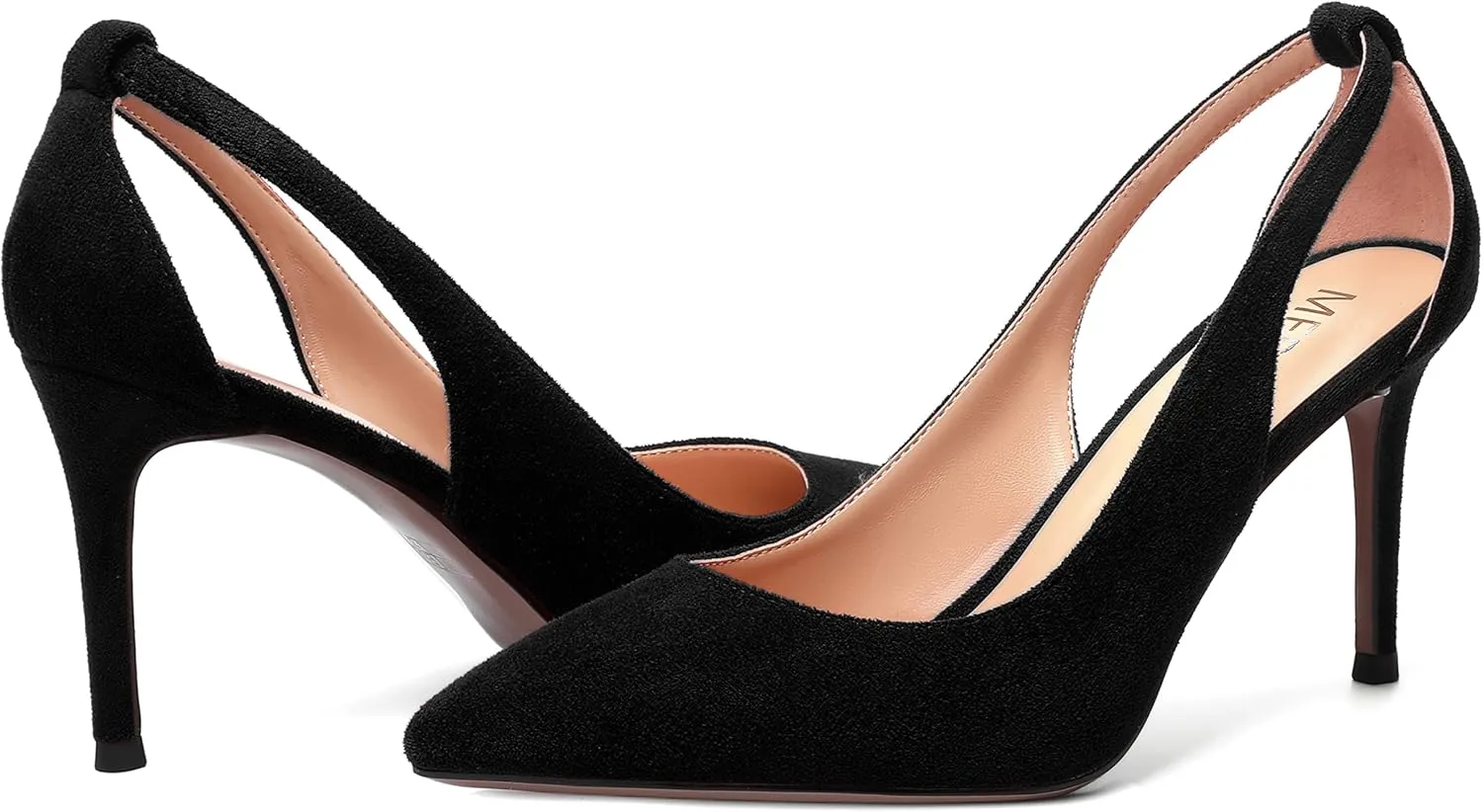 MERRORI Womens Dress Slip On Suede Dating Pointed Toe Dress Stiletto High Heel Pumps Shoes 3.3 Inch