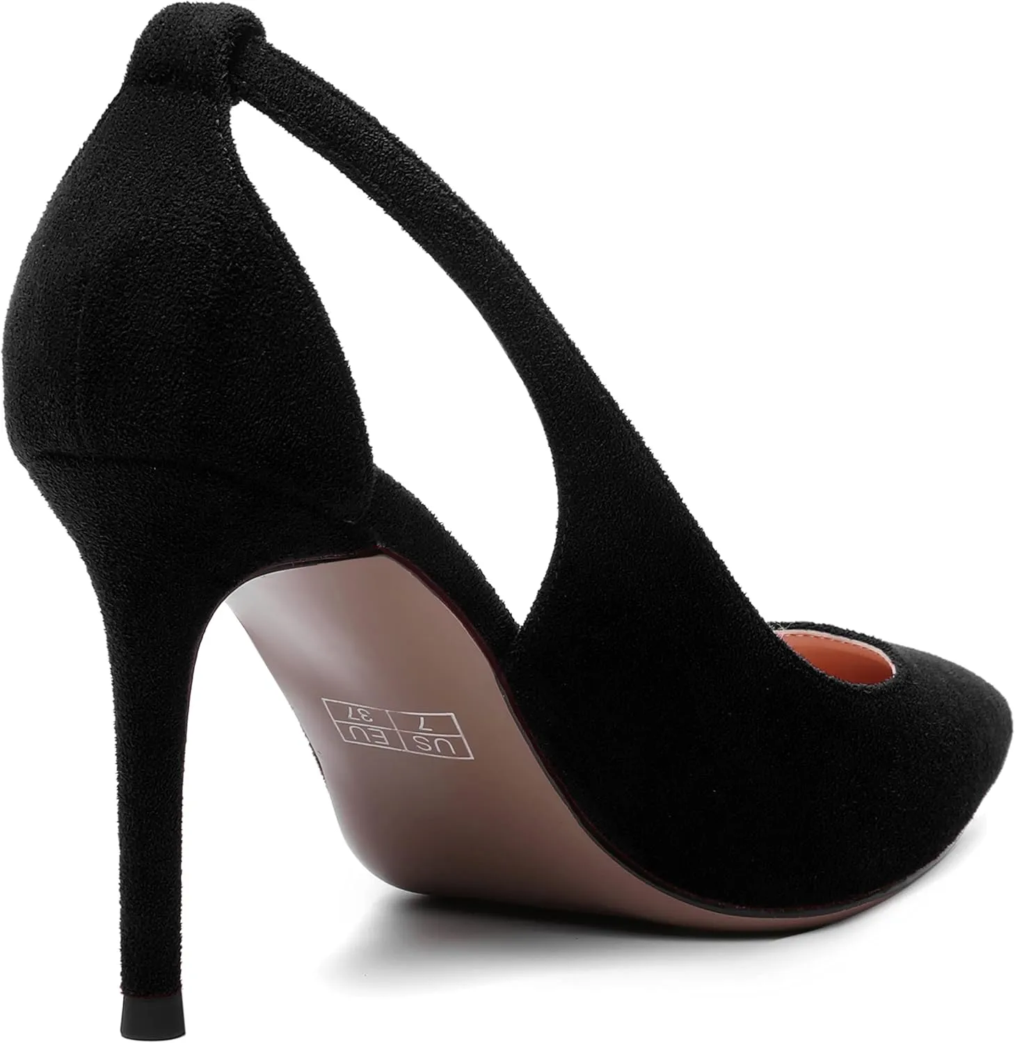 MERRORI Womens Dress Slip On Suede Dating Pointed Toe Dress Stiletto High Heel Pumps Shoes 3.3 Inch