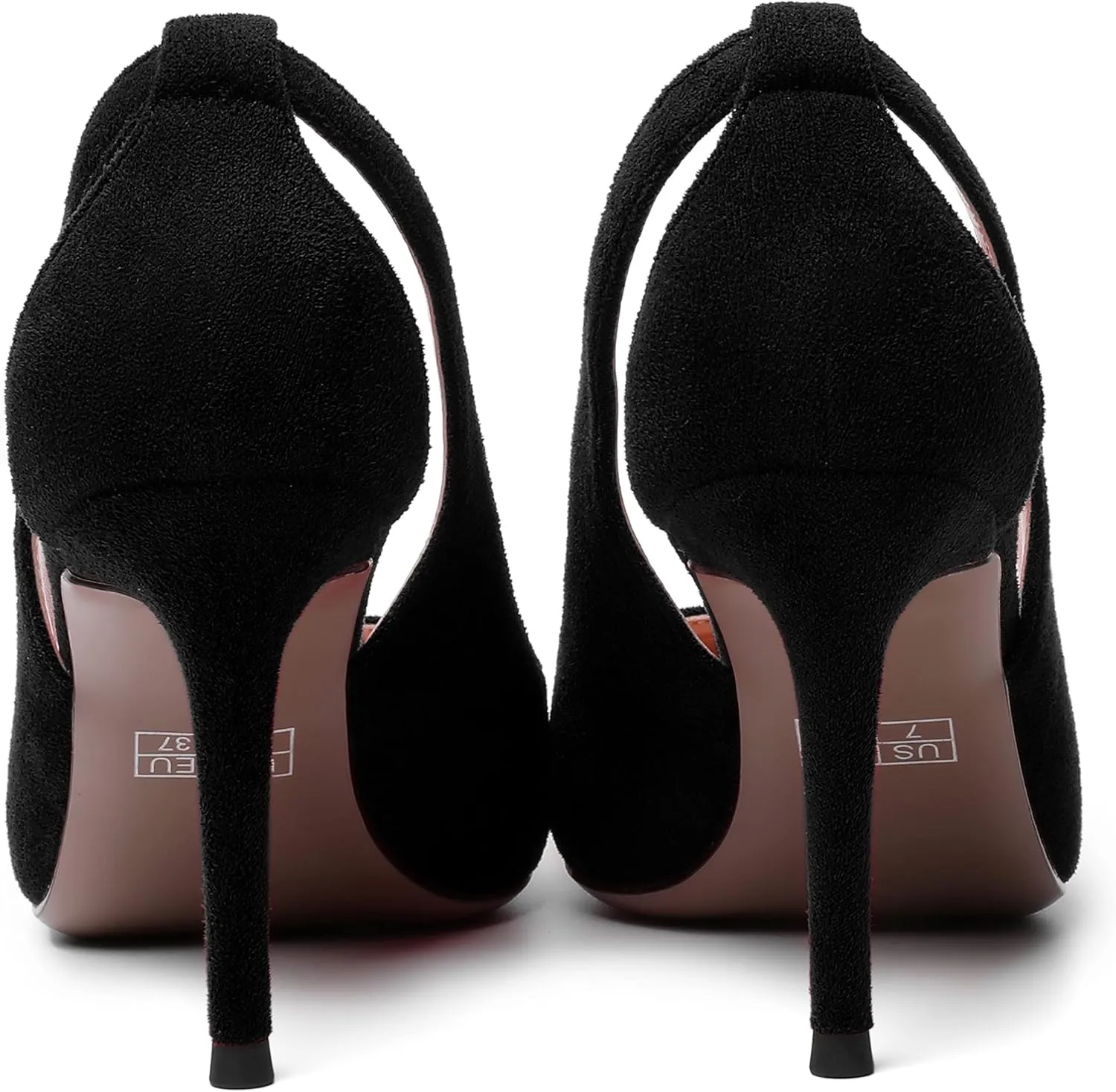 MERRORI Womens Dress Slip On Suede Dating Pointed Toe Dress Stiletto High Heel Pumps Shoes 3.3 Inch