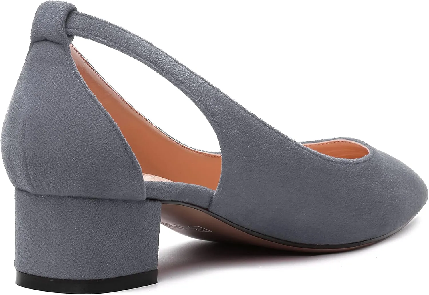 MERRORI Womens Pointed Toe Dress Slip On Suede Evening Chunky Low Heel Pumps Shoes 1.5 Inch
