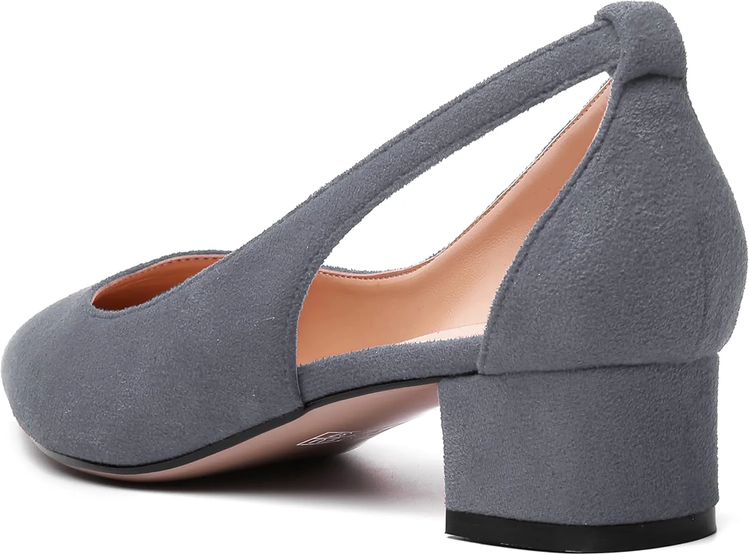 MERRORI Womens Pointed Toe Dress Slip On Suede Evening Chunky Low Heel Pumps Shoes 1.5 Inch