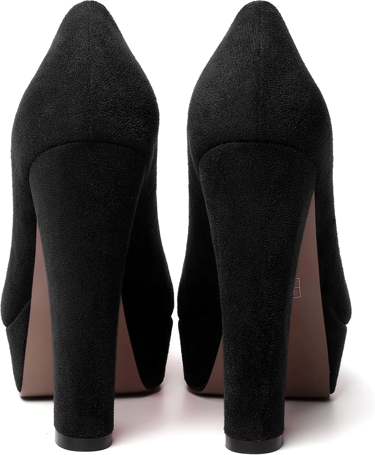 MERRORI Womens Round Toe Platform Party Suede Slip On Sexy Solid Chunky Super Super High Heel Pumps Shoes 5 Inch
