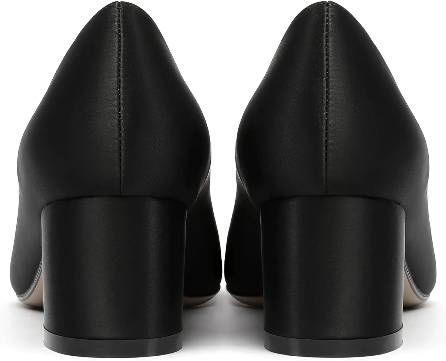MERRORI Womens Simple Casual Slip On Solid Satin Pointed Toe Chunky Low Heel Pumps Shoes 1.5 Inch