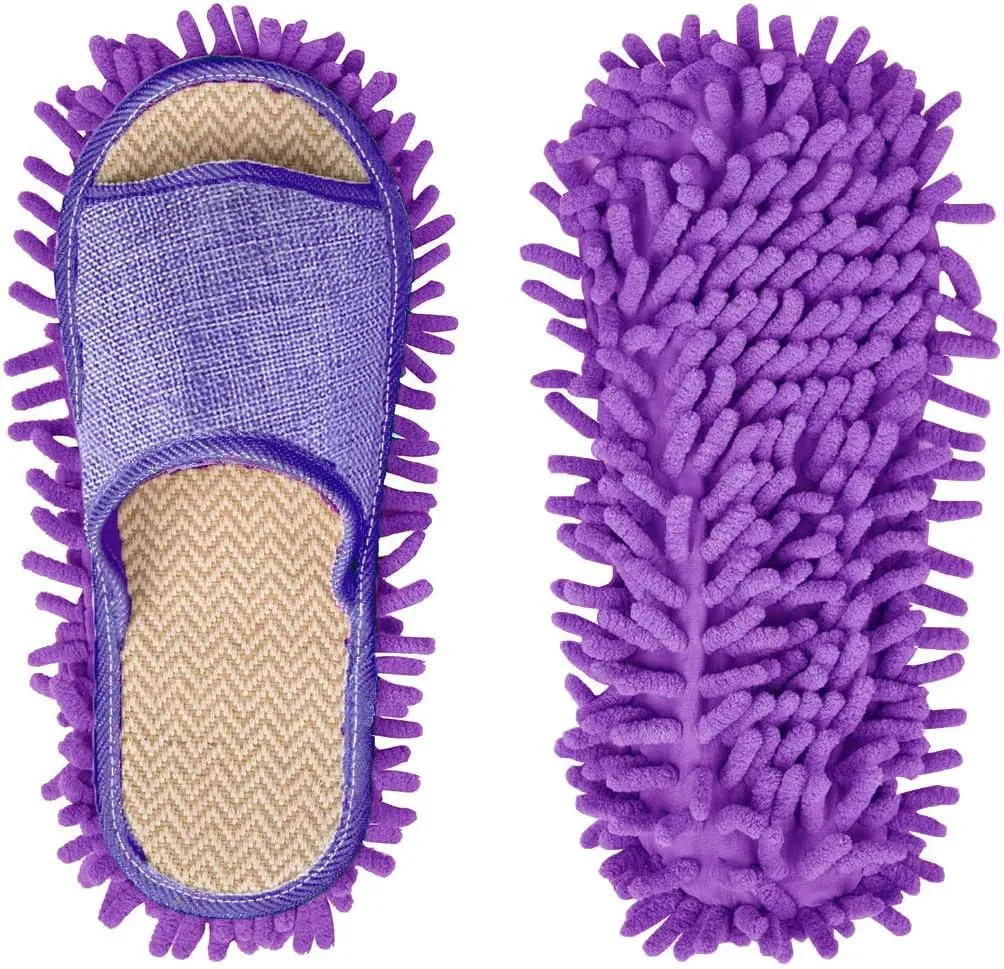 Microfiber Mop Cleaning House Slippers Detachable Mopping Shoes Cleaning Tool Fits Womens Size 5.5-8
