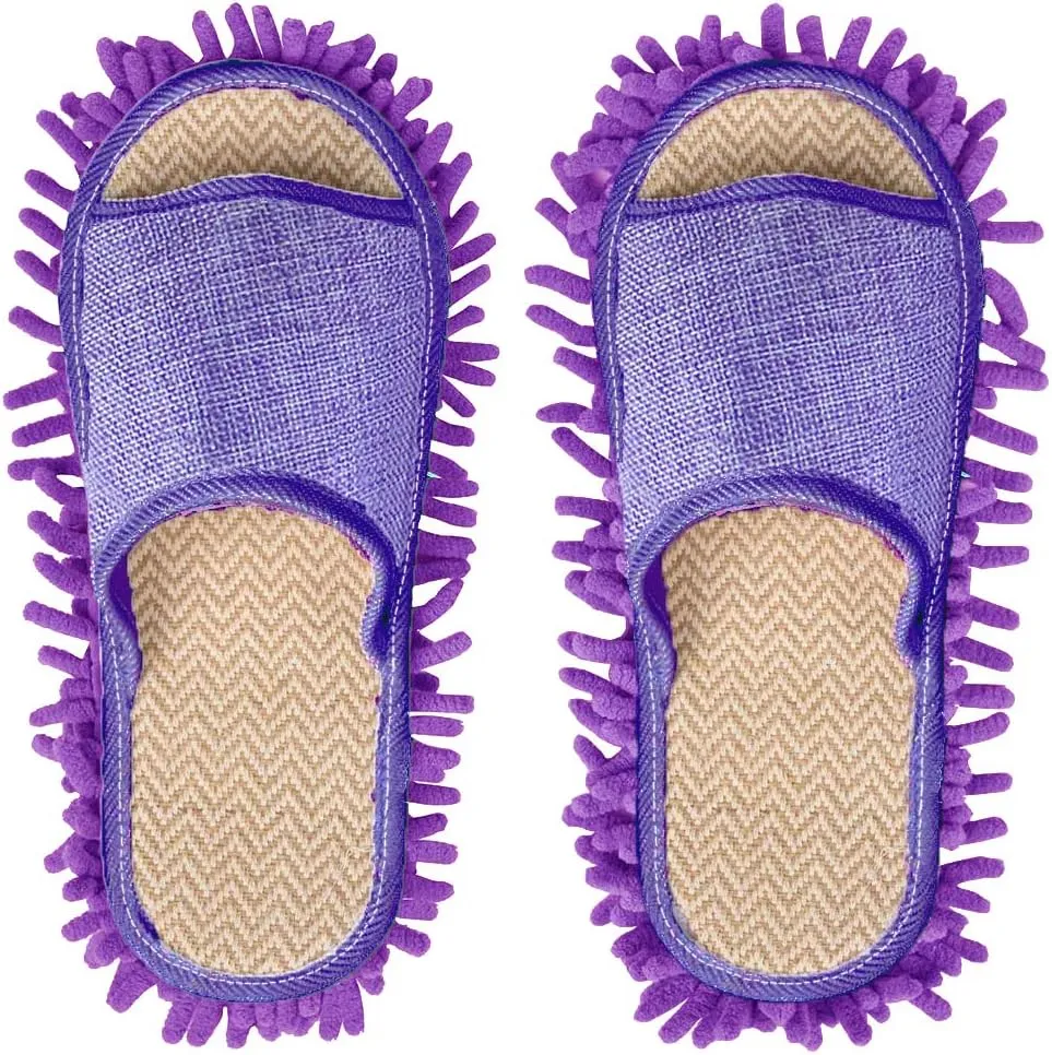 Microfiber Mop Cleaning House Slippers Detachable Mopping Shoes Cleaning Tool Fits Womens Size 5.5-8
