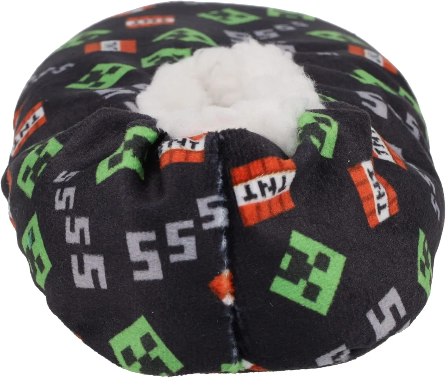 Minecraft Sock Slippers for Kids, Allover Creeper Video Game Print, Black, Little Kid/Big Kid