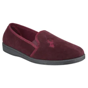 Mirak Stag Slip On Slipper Wine