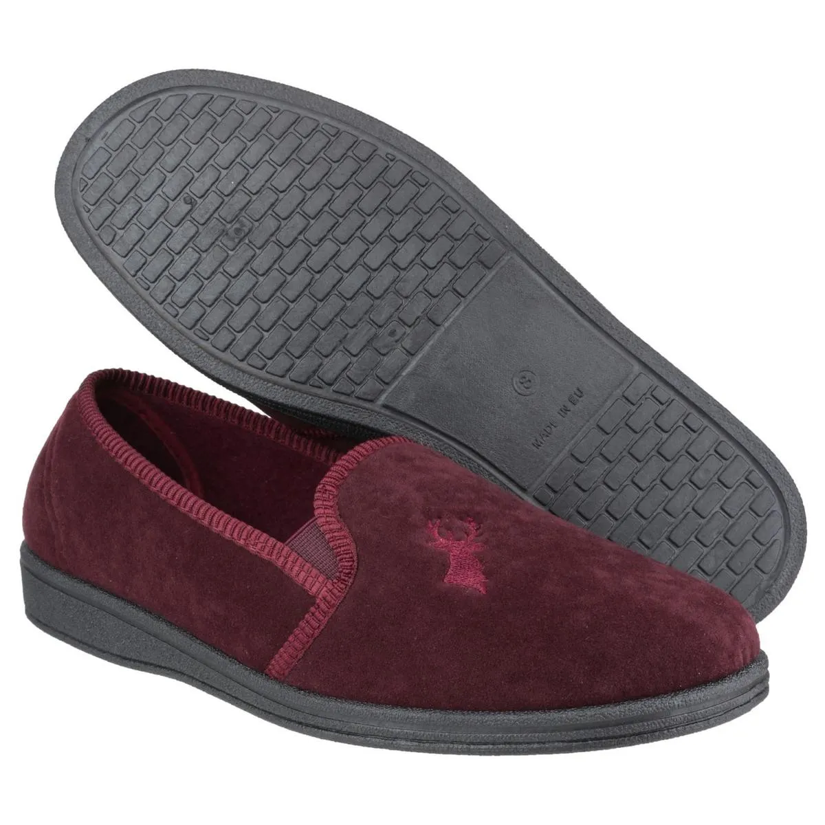 Mirak Stag Slip On Slipper Wine