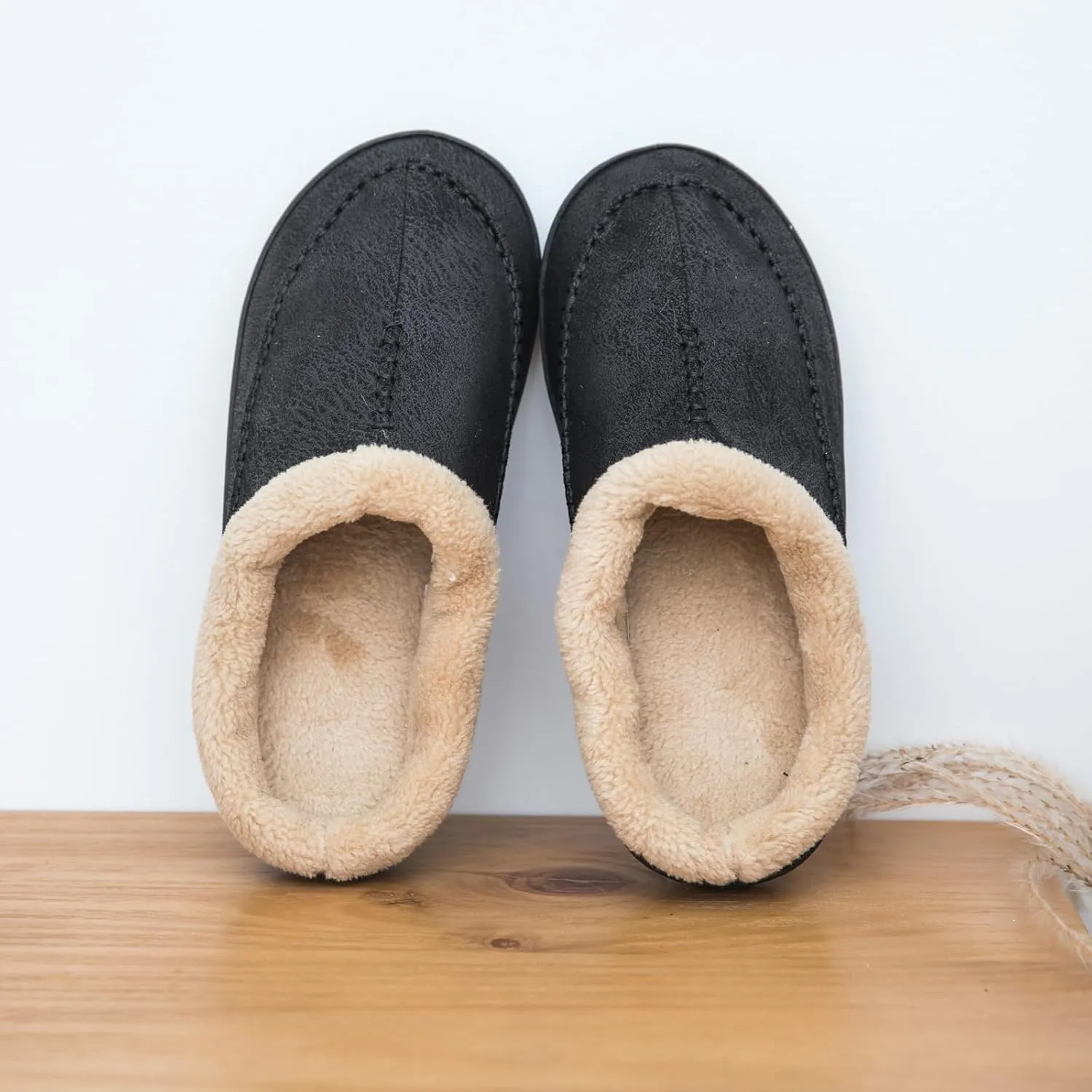 Moccasins for Men Memory Foam Slippers Men's House Shoes for Indoor Outdoor with Microsuede Fleece Fuzzy Lined