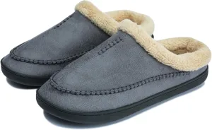 Moccasins for Men Memory Foam Slippers Men's House Shoes for Indoor Outdoor with Microsuede Fleece Fuzzy Lined