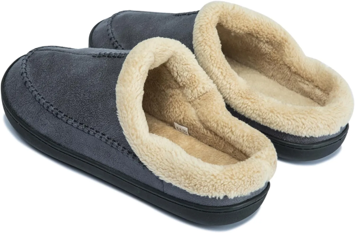Moccasins for Men Memory Foam Slippers Men's House Shoes for Indoor Outdoor with Microsuede Fleece Fuzzy Lined