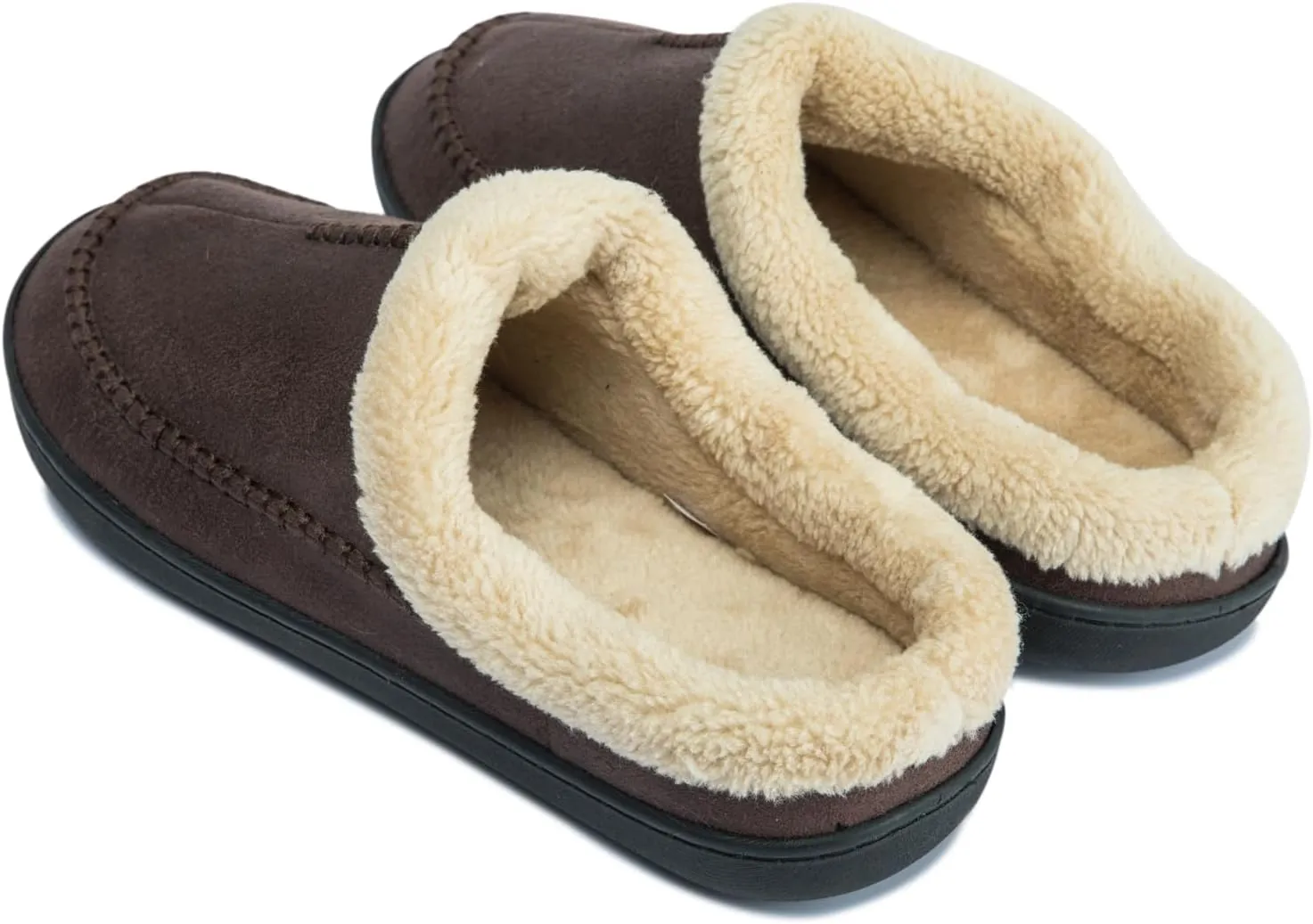 Moccasins for Men Memory Foam Slippers Men's House Shoes for Indoor Outdoor with Microsuede Fleece Fuzzy Lined