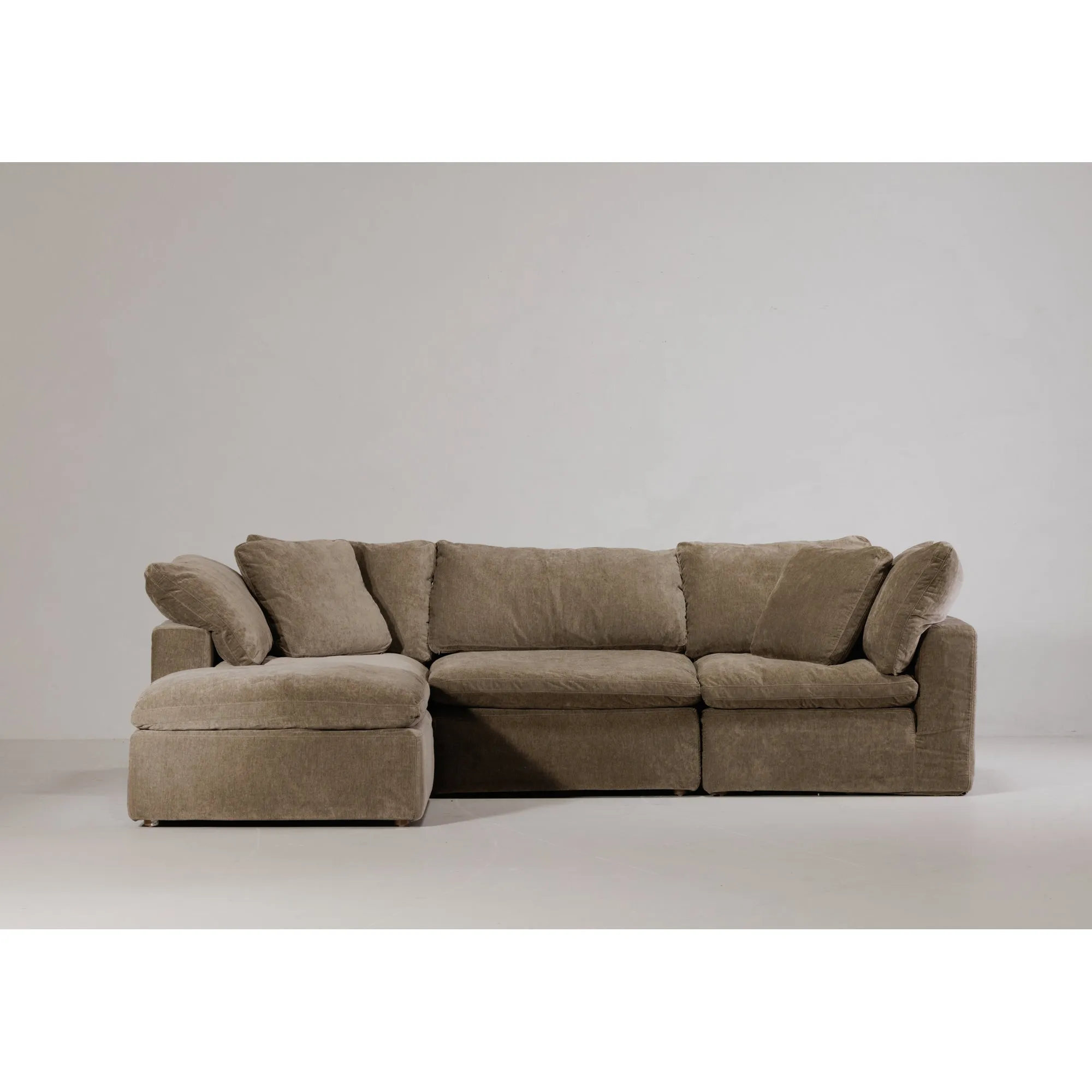 Moe's Home Collection Clay Lounge Modular Sectional ~ Desert Sage Green Performance Fabric