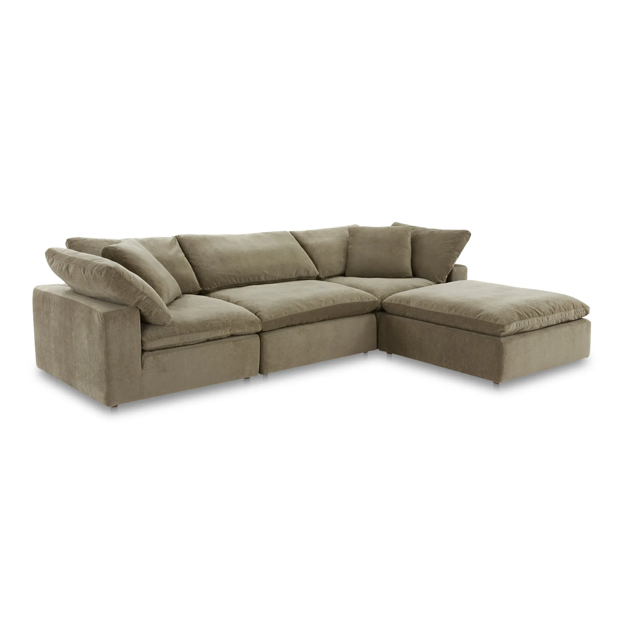 Moe's Home Collection Clay Lounge Modular Sectional ~ Desert Sage Green Performance Fabric