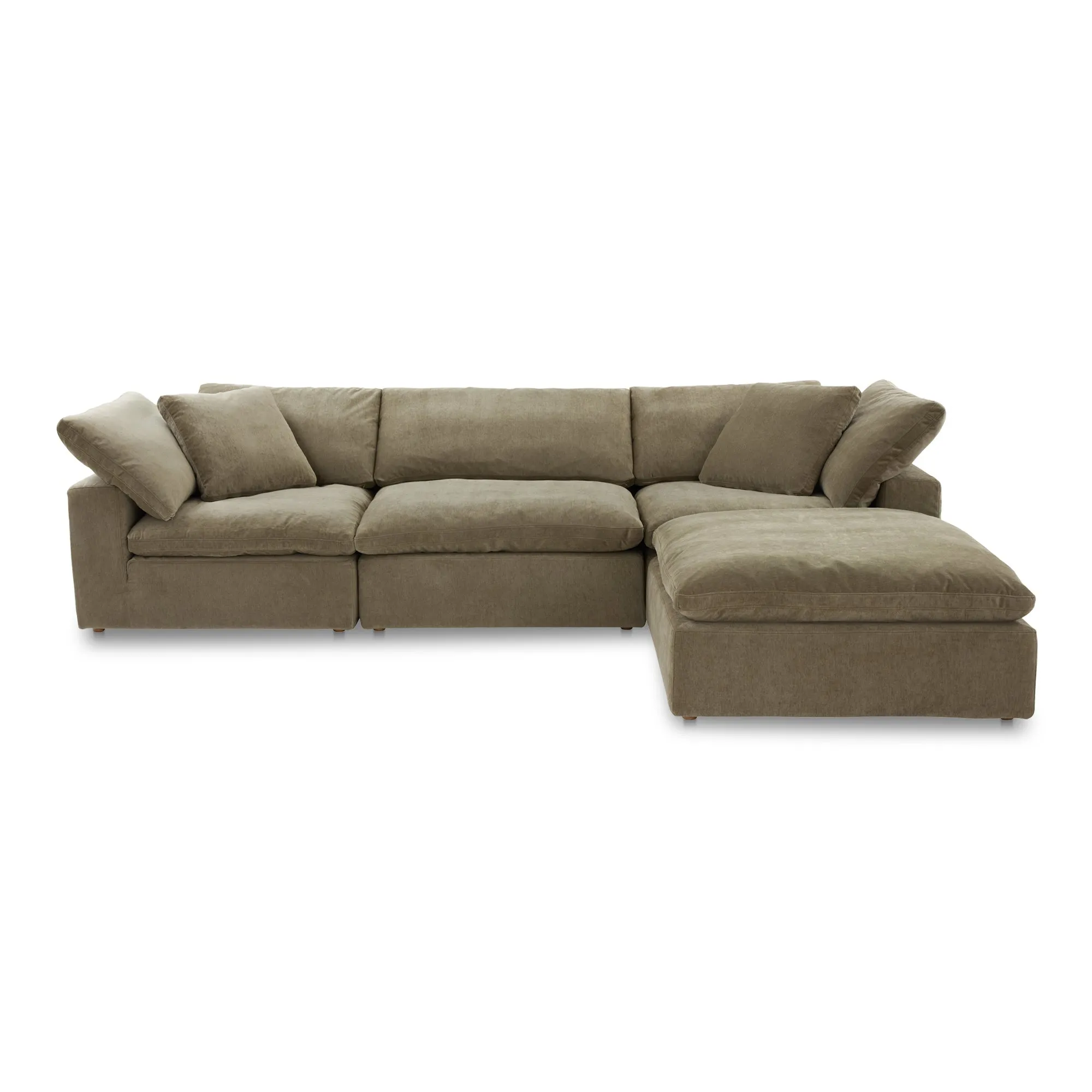 Moe's Home Collection Clay Lounge Modular Sectional ~ Desert Sage Green Performance Fabric