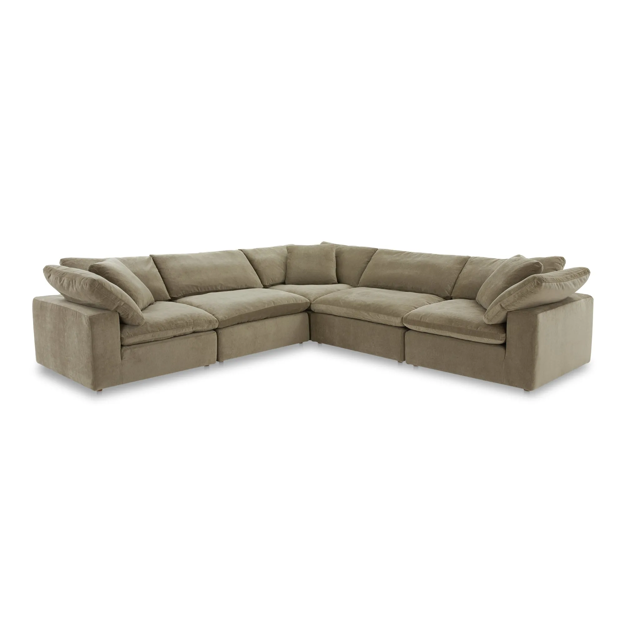 Moe's Home Collection Terra Desert Sage Classic L-Shaped Modular Sectional