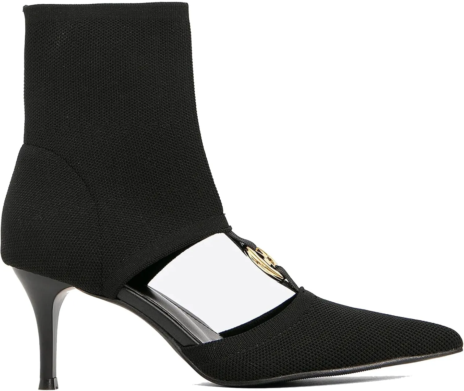 MOUSSE FIT Women's Slip-On Kitten Heel Boots - Breathable Mesh Ankle Booties for Comfortable Wear