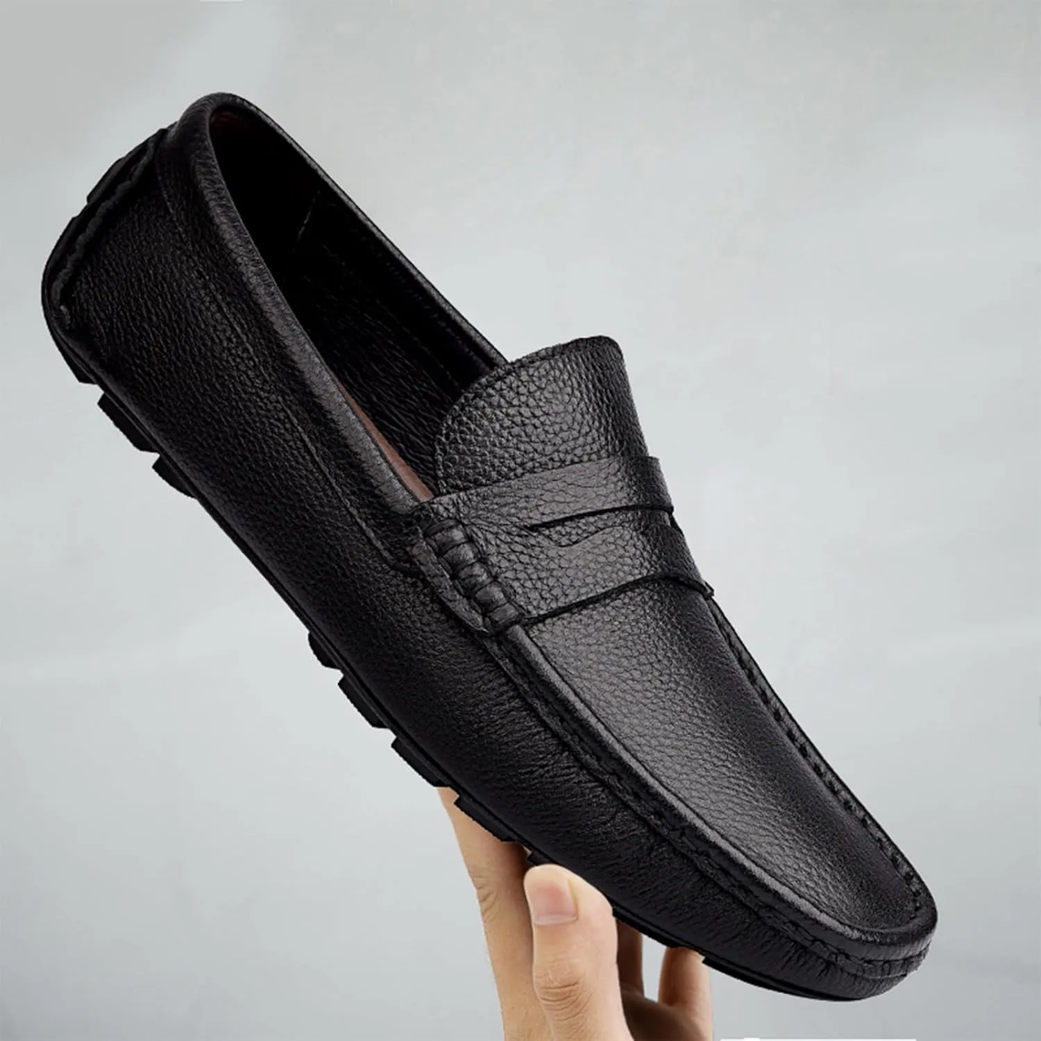 MWX Men's Dress Loafers Black Casual Slip On Shoes Fashion Soft Lightweight Boat Shoes