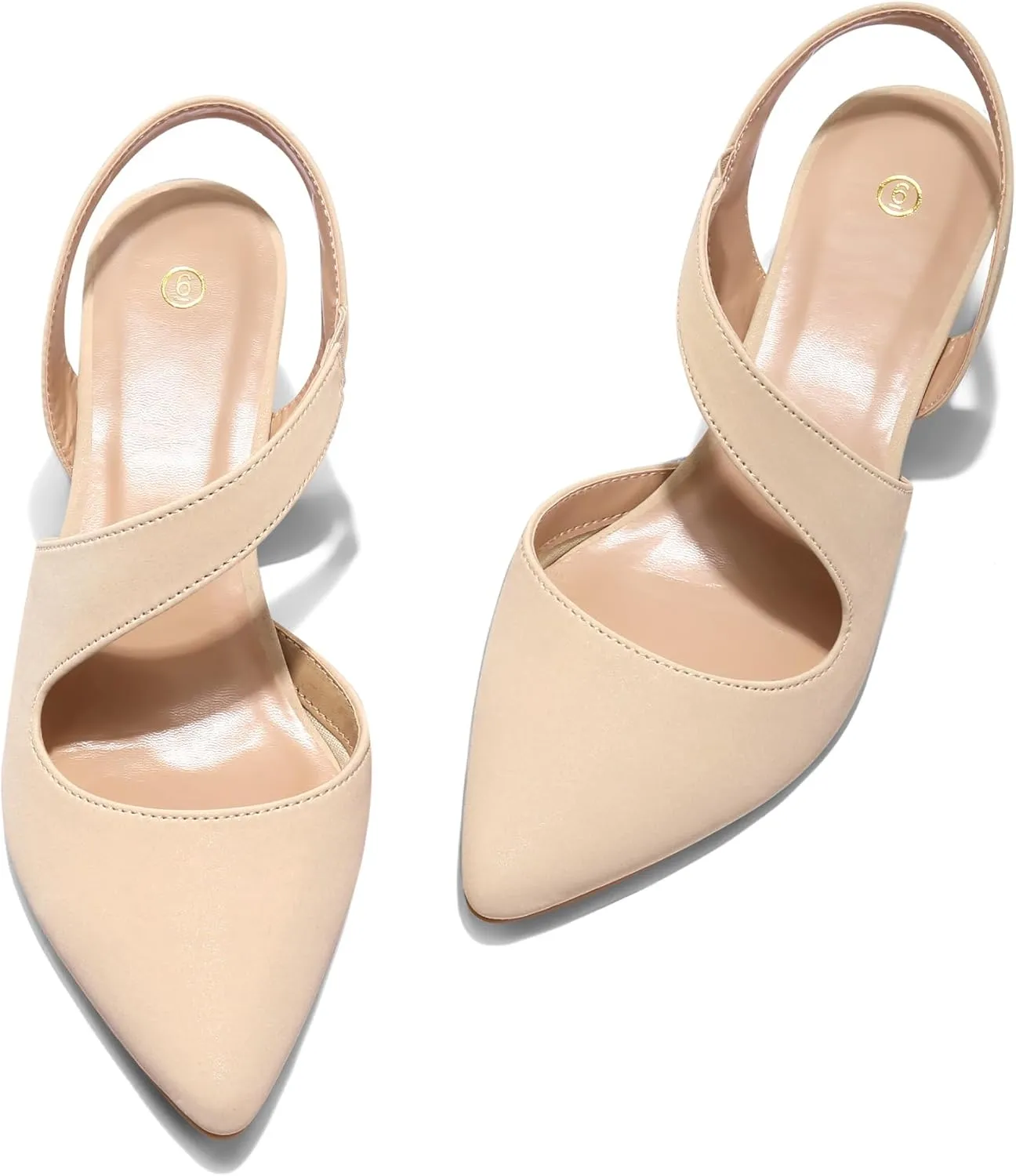 mysoft Women's Dress Shoes Low Heels 2 inch Kitten Pumps Slingback Wedding Party Medium/Wide Width Shoes