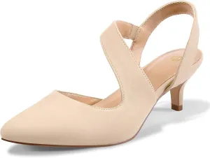 mysoft Women's Dress Shoes Low Heels 2 inch Kitten Pumps Slingback Wedding Party Medium/Wide Width Shoes