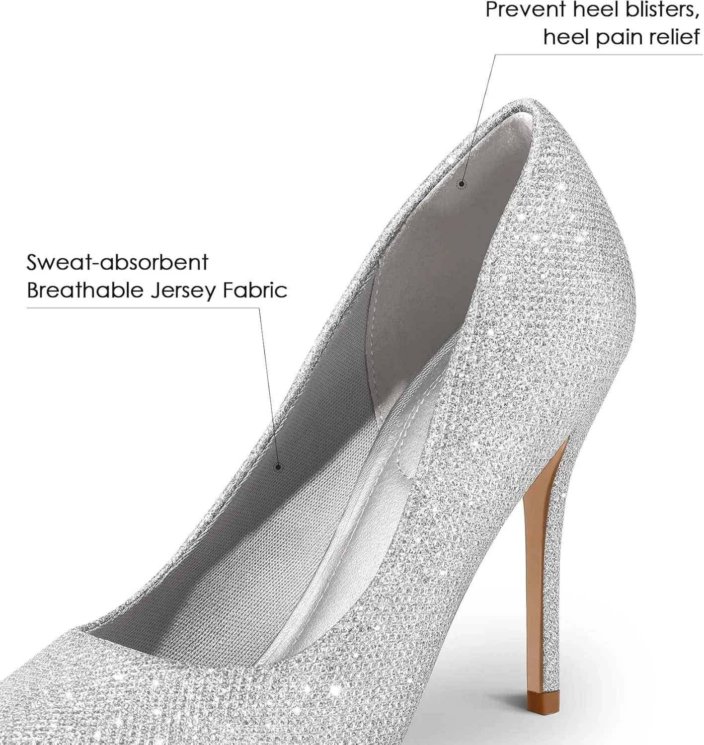 mysoft Women's High Heels Pumps Closed Pointed Toe Stiletto 4IN Heels Dress Wedding Shoes
