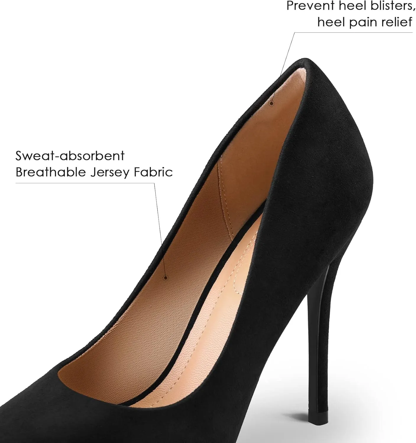 mysoft Women's High Heels Pumps Closed Pointed Toe Stiletto 4IN Heels Dress Wedding Shoes