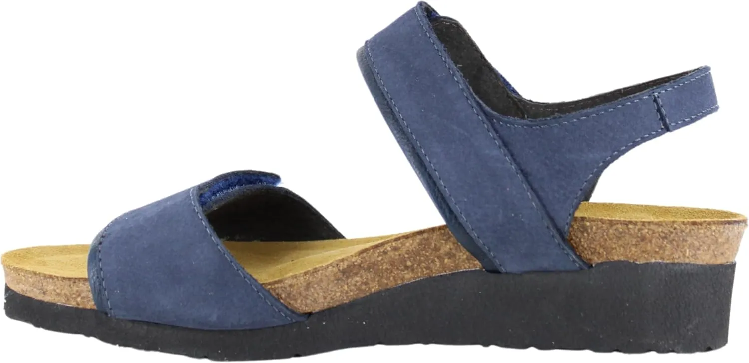 NAOT Footwear Womens Aisha Sandal Navy Velvet Nubuck/Soft Ink Leather -7-7.5 M US