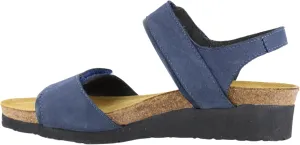 NAOT Footwear Womens Aisha Sandal Navy Velvet Nubuck/Soft Ink Leather -7-7.5 M US