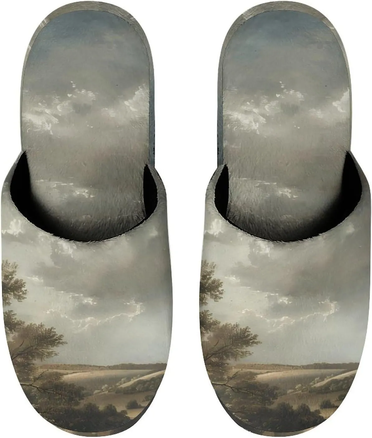 Nature Grassland Wilderness Warm Mens Slippers Winter Slip On Breathable Lightweight House Shoes Washable Indoor