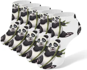 Naughty Panda Ankle Socks for Men & Women, 5 Pairs Breathable Soft Low Cut Socks, Stretch Sweat Wicking Sox