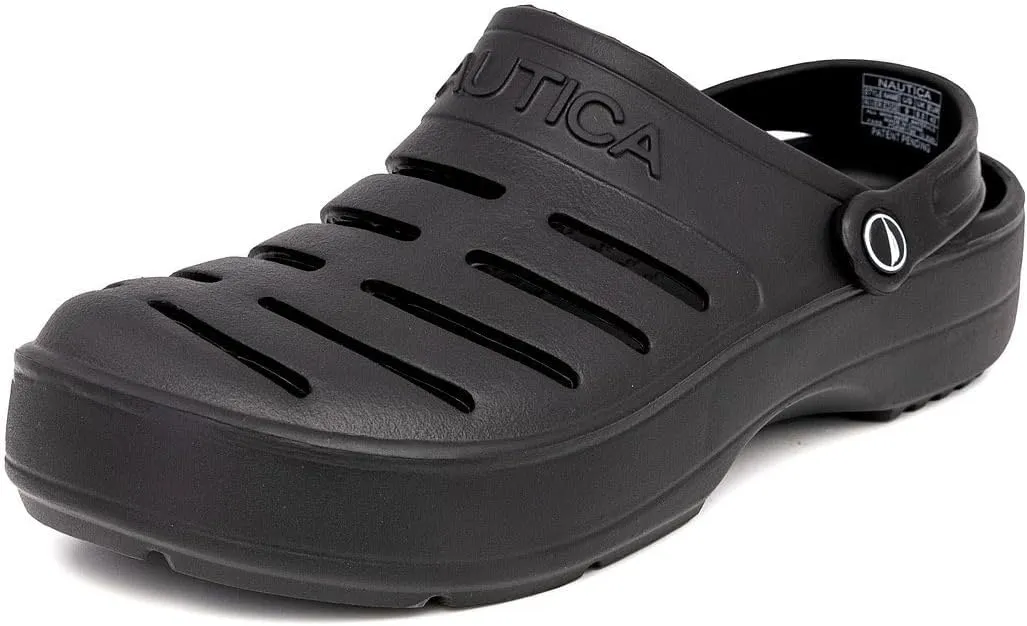 Nautica Men's Clogs - Athletic Sports Sandal - Slip-On with Adjustable Back Strap - (Water Shoes/Fuzzy Slippers) River Edge