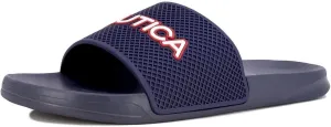 Nautica Men's Open Toe Slide Sandals - Comfortable Indoor & Outdoor Shower Slippers