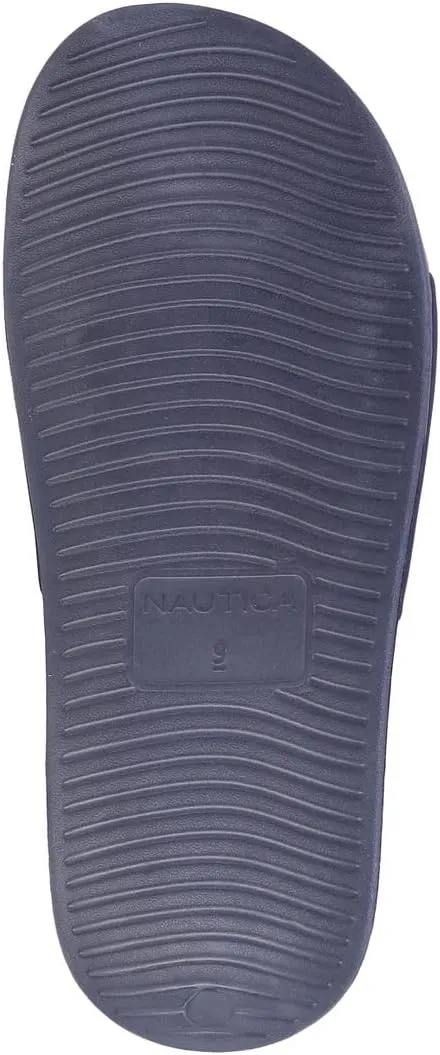 Nautica Men's Open Toe Slide Sandals - Comfortable Indoor & Outdoor Shower Slippers