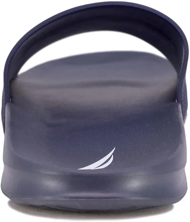 Nautica Men's Open Toe Slide Sandals - Comfortable Indoor & Outdoor Shower Slippers