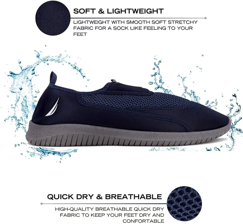Nautica Women Men Water Shoe Quick Dry Aqua Socks Slip Resistant Comfortable Barefoot Shoes for Beach Swim Surf Pool Boat