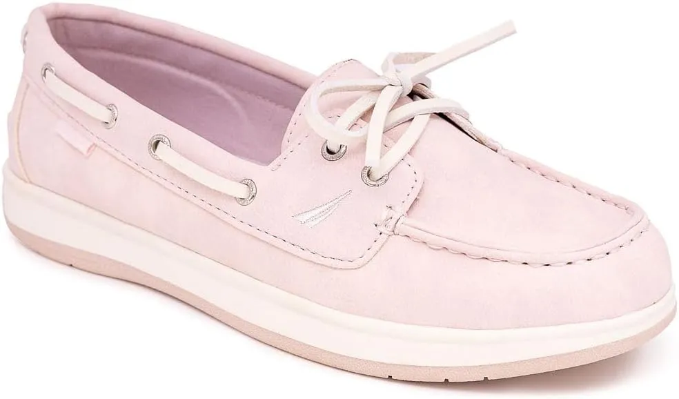 Nautica Women's Casual Boat Shoes, Moc-Toe Loafers with Cushioned Insole, Deck Fashion Sneaker
