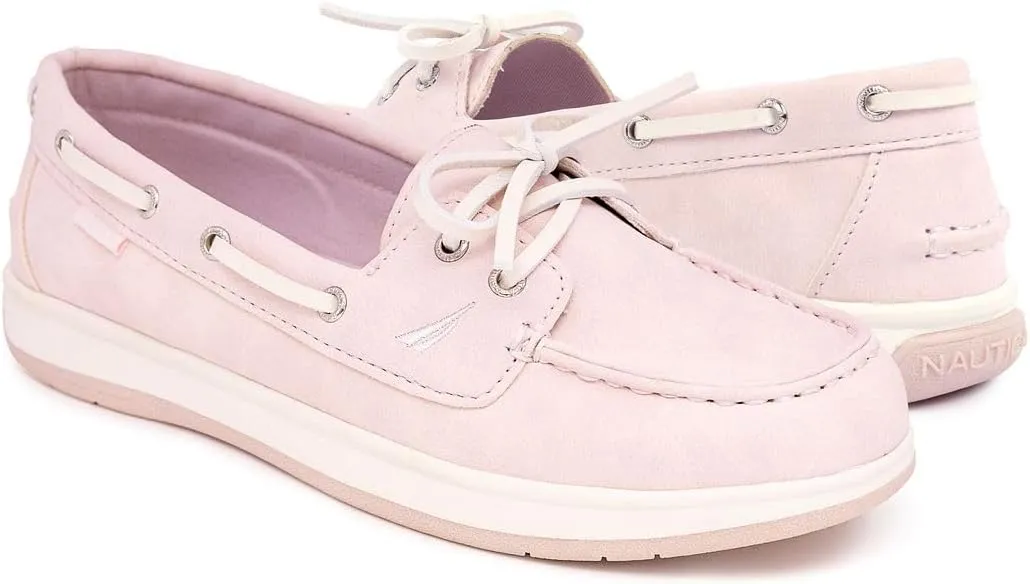 Nautica Women's Casual Boat Shoes, Moc-Toe Loafers with Cushioned Insole, Deck Fashion Sneaker