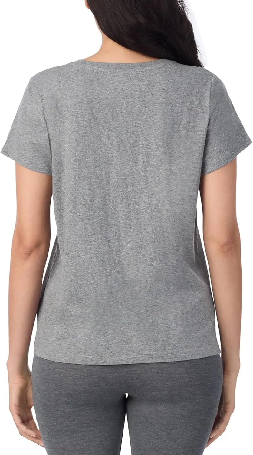 Nautica Womens Sleep Shirt - Lightweight, Breathable Pajama Top - Cotton Knit Jersey V-Neck Sleepwear and Loungewear