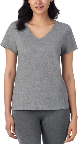 Nautica Womens Sleep Shirt - Lightweight, Breathable Pajama Top - Cotton Knit Jersey V-Neck Sleepwear and Loungewear