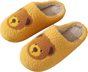 NEVEROLD Fun Cute Trendy Colorful Cartoon Illustrated Cozy Fluffy Plush Fur Slip On Cushion House Slippers for Women, Men, Girls, and Boys