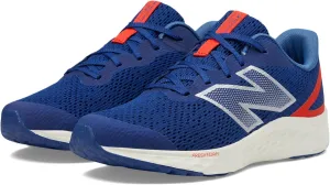 New Balance KIds Arishi Fresh Foam v4 Sneaker, INKWELL/NEO FLAME/SILVER METALLIC, 4 W Big Kid (8-12 Years)