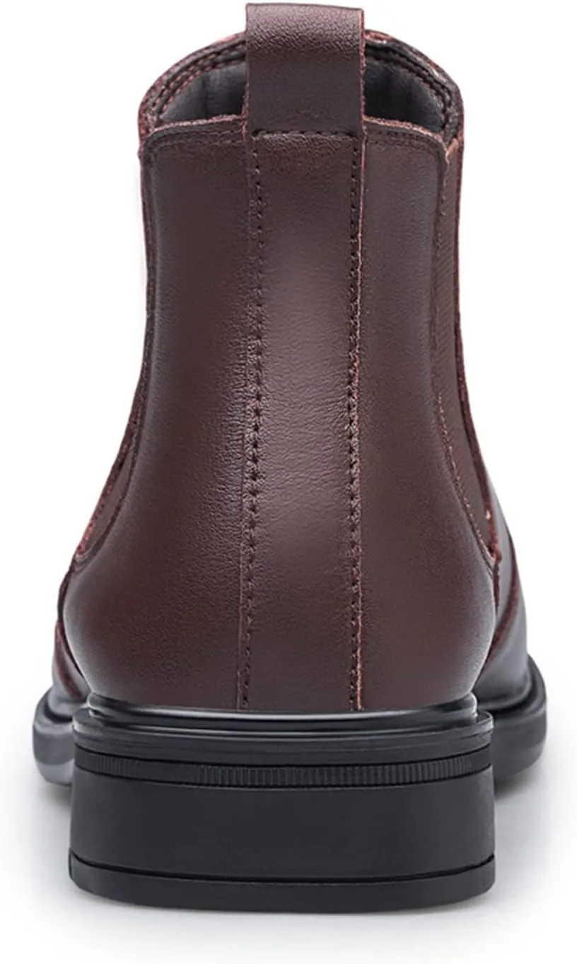 New Mens Chelsea Boot Elastic Bandage Vegan Leather Slip On Waterproof Non Wearable Anti-slip Fashion Casual Slip On